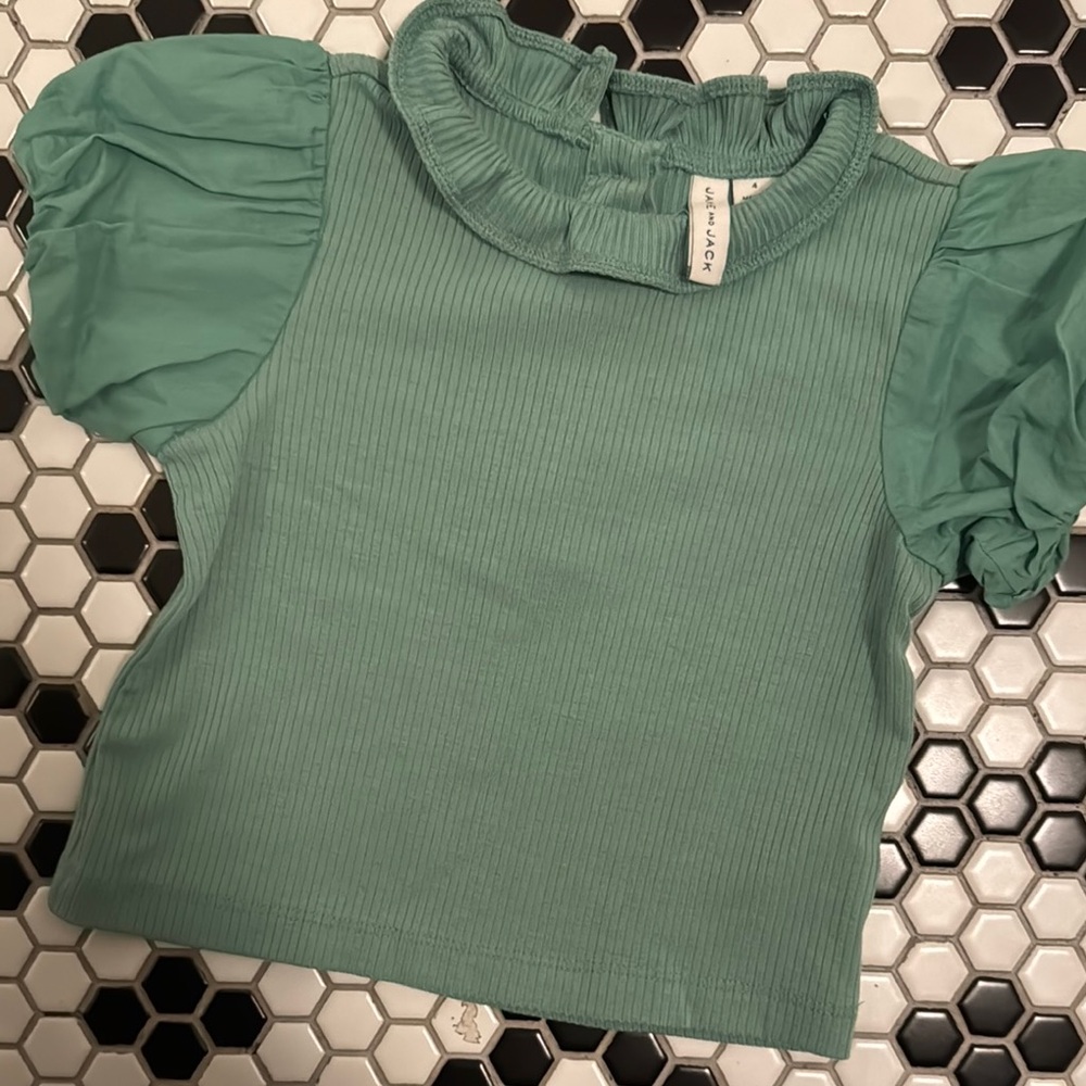 Janie and Jack Green Blouse for Kids